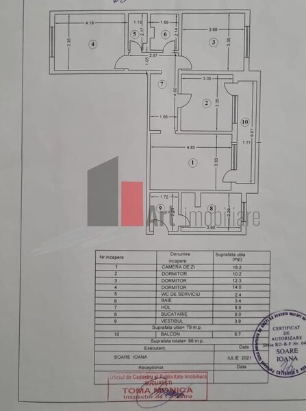 Vanzare apartament 4 camere semidecomandat Emil Racovita - Spiru Haret